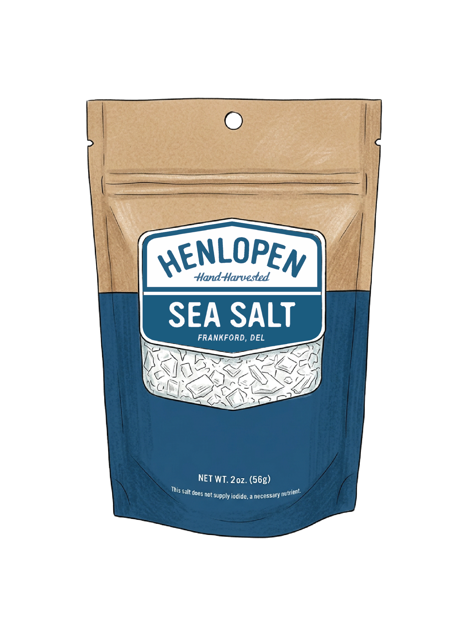 Flake Henlopen Sea Salt 2oz Pouch or Jar